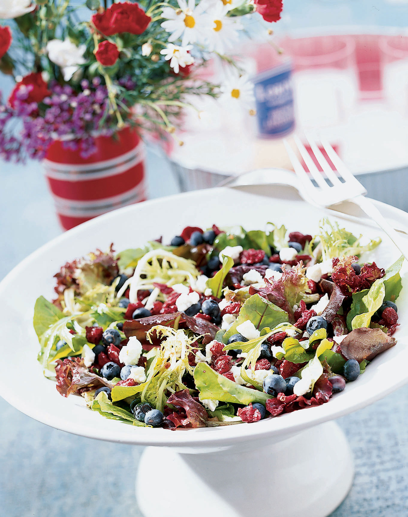 greens-with-chevre-and-berries