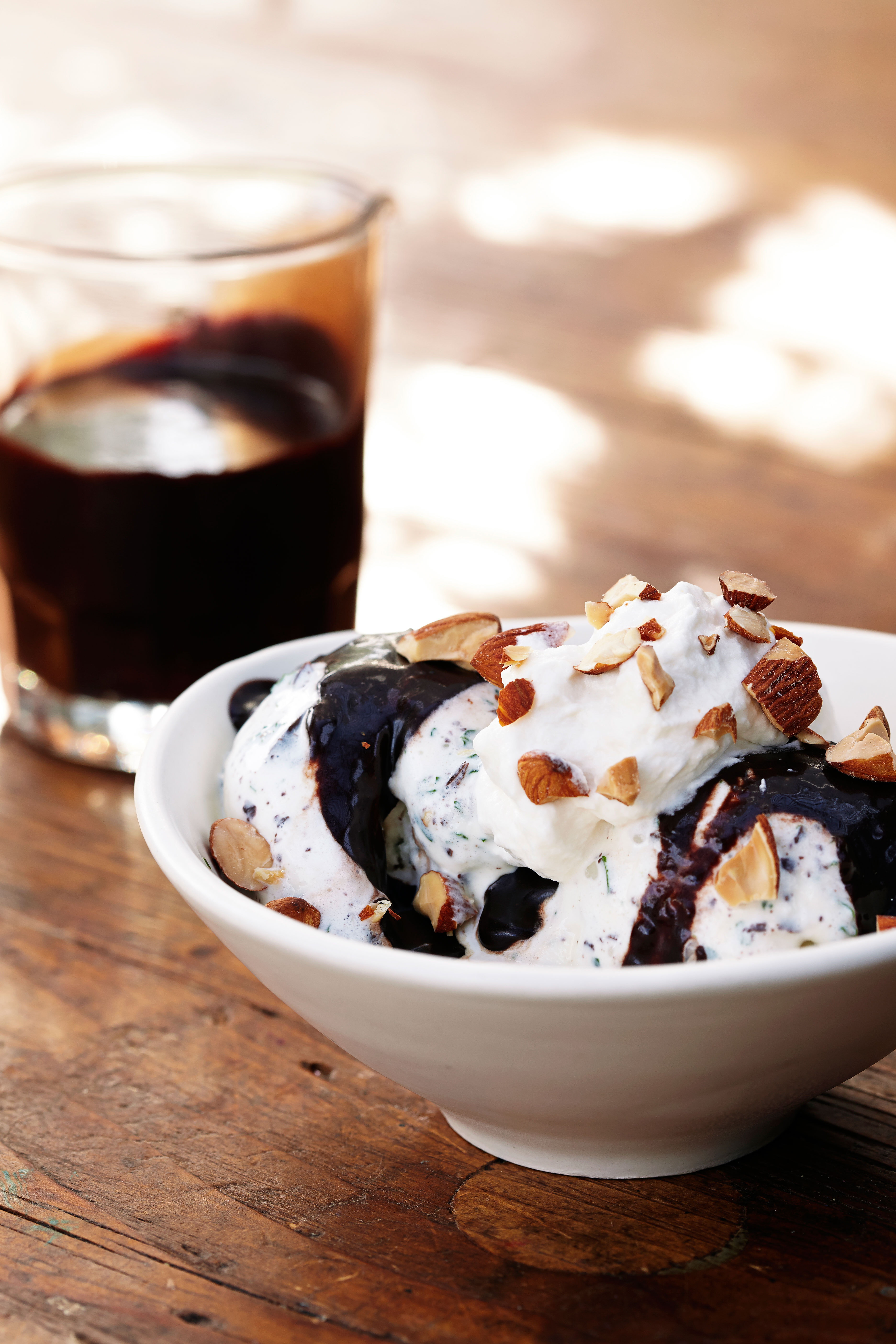 fresh-mint-chip-ice-cream-with-hot-fudge-sauce