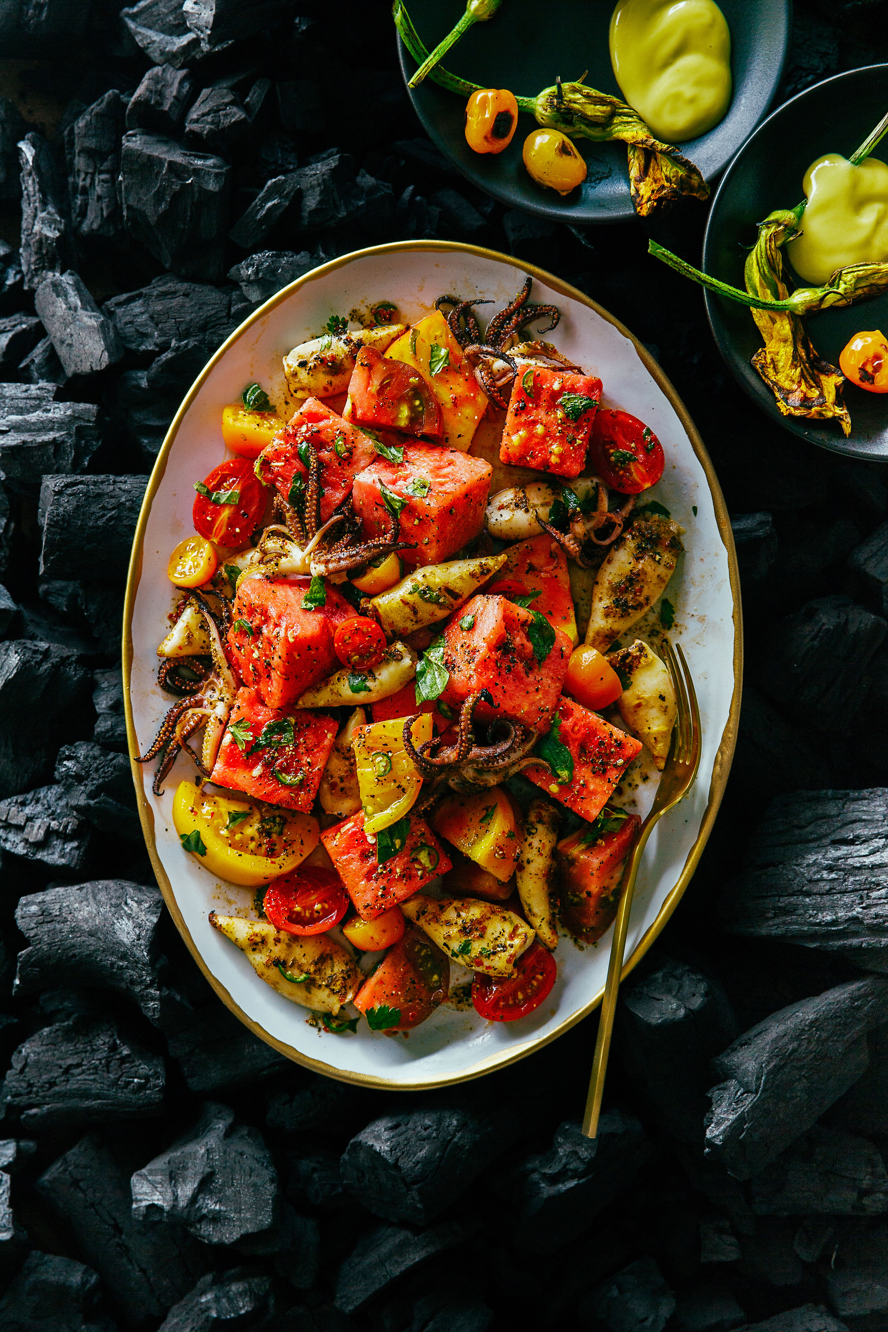 grilled-calamari-watermelon-and-tomato-salad