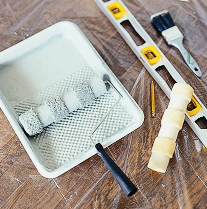 Paint a Striped Bathroom Floor