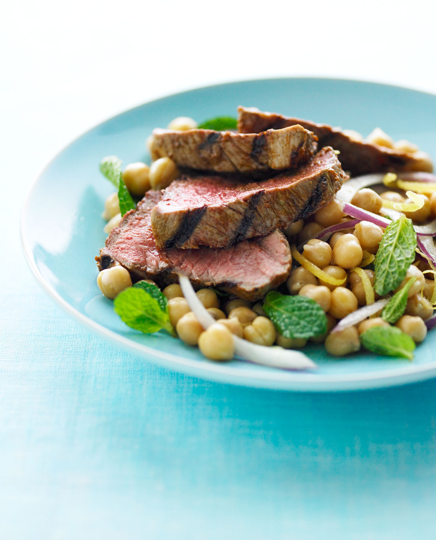 harissa-lamb-with-lemon-mint-chickpea-salad
