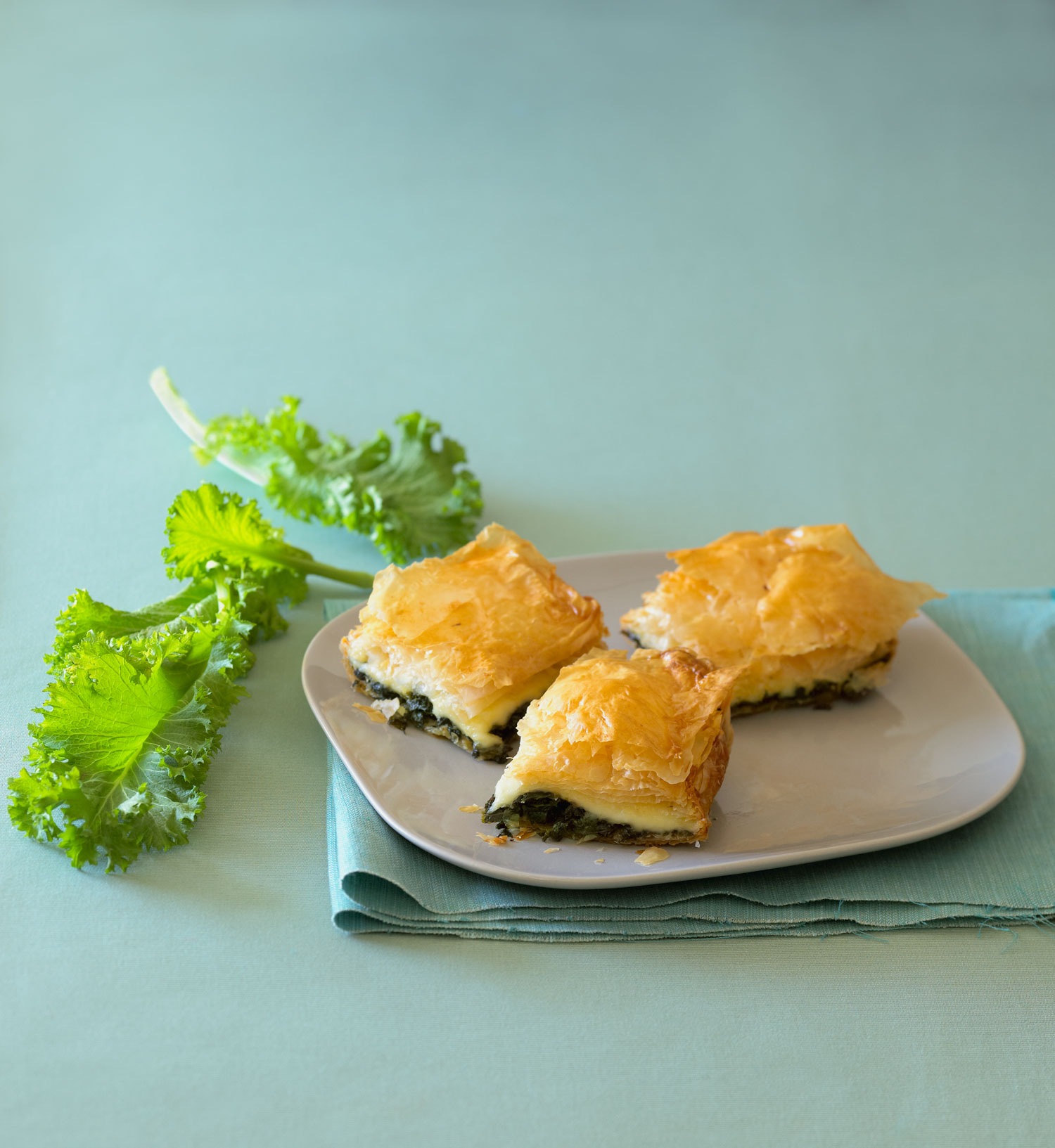 mustard-green-and-fontina-filo-pie