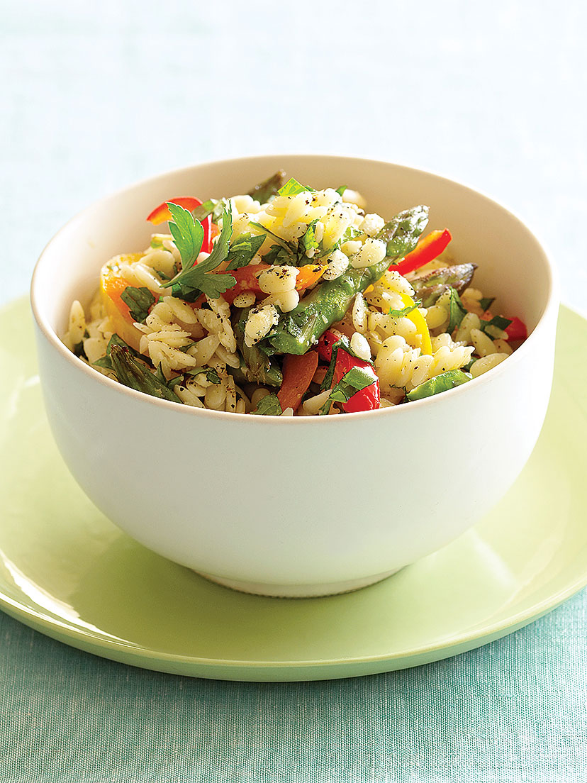 Orzo with Peppers and Asparagus