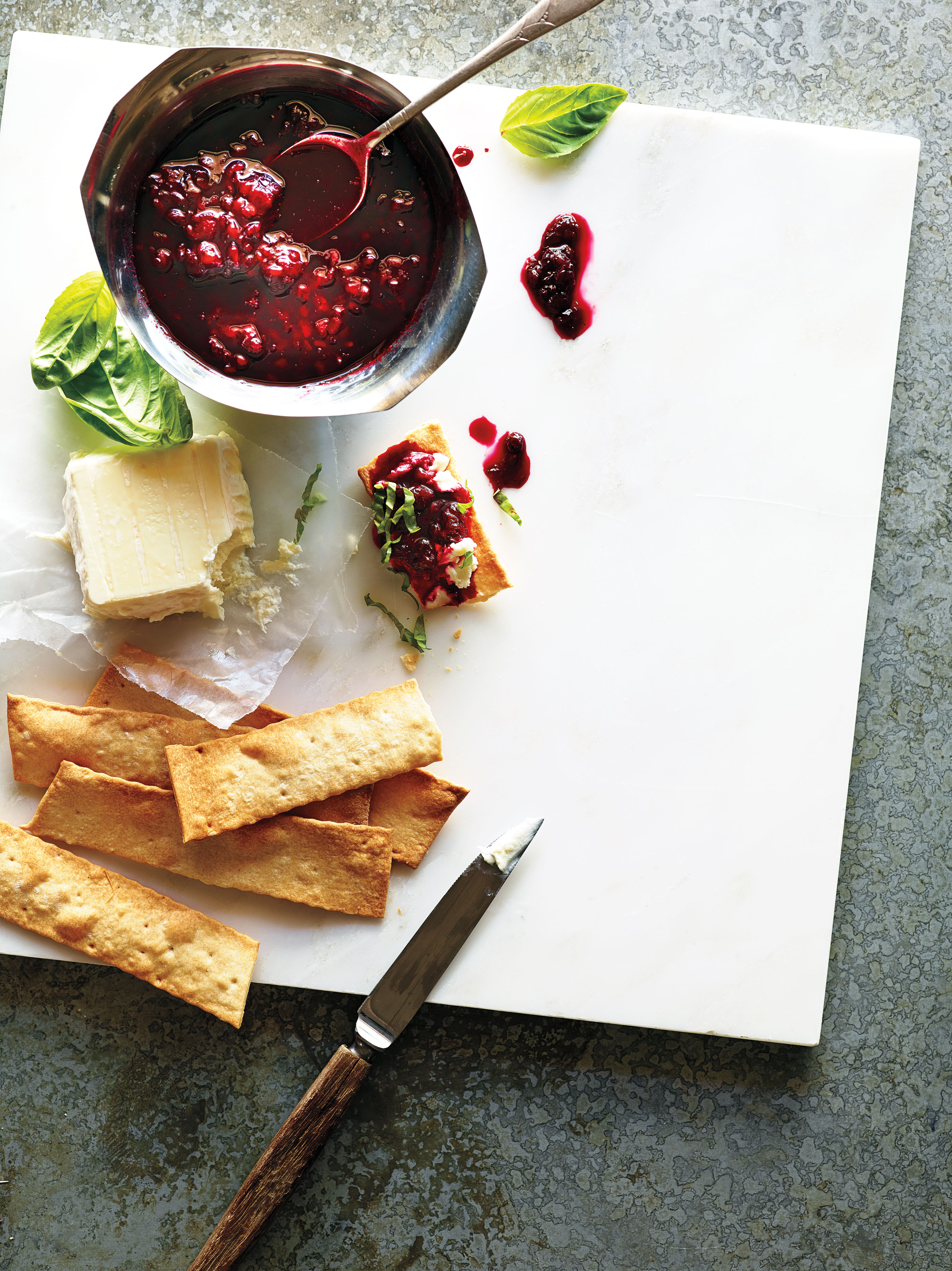 boysenberry-wine-compote-with-goat-cheese-and-basil