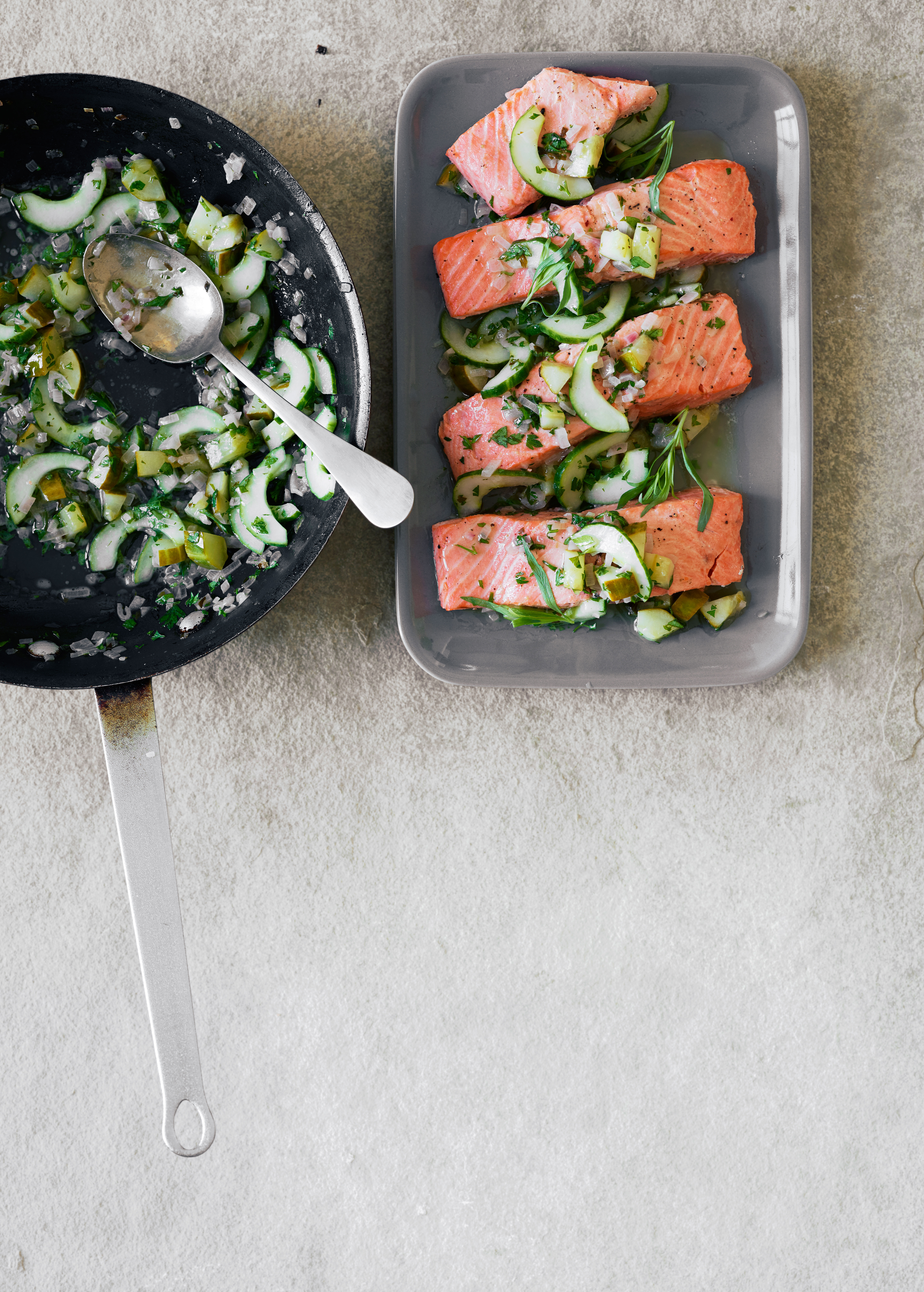 baked-salmon-with-tarragon-glazed-cucumber