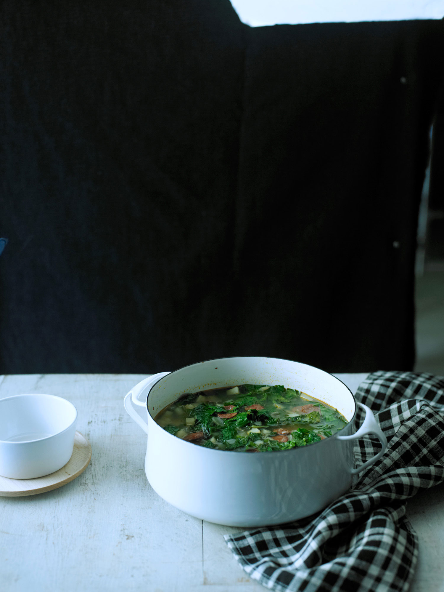 Red Russian Kale and Chorizo Soup (Caldo Verde) (0215)
