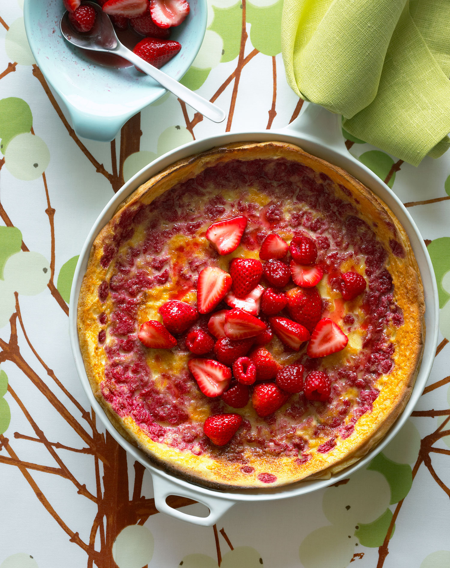 Custardy Oven Pancake with Mixed Berries