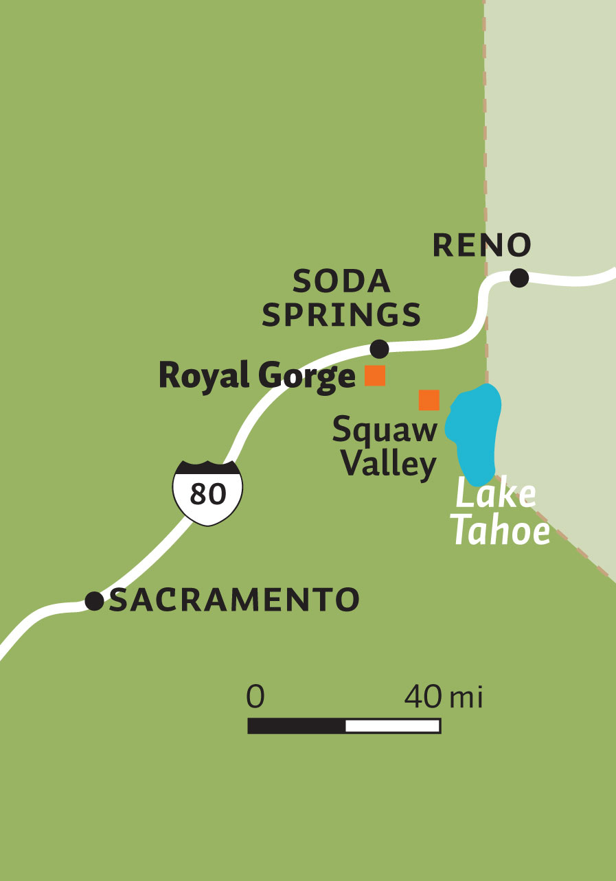 Map of Royal Gorge, California and surrounding areas