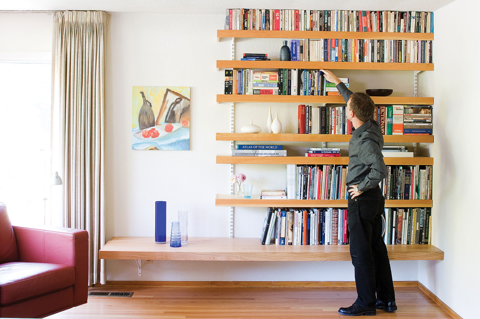 Handmade floating box shelves