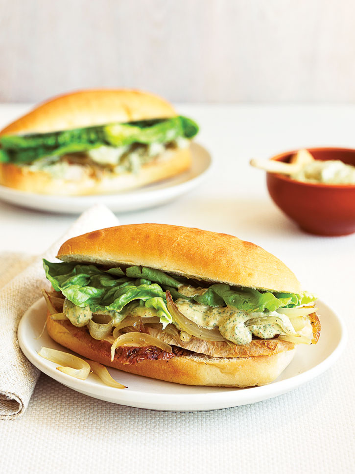 turkey-sandwiches-with-caramelized-onions-and-charmoula-mayo