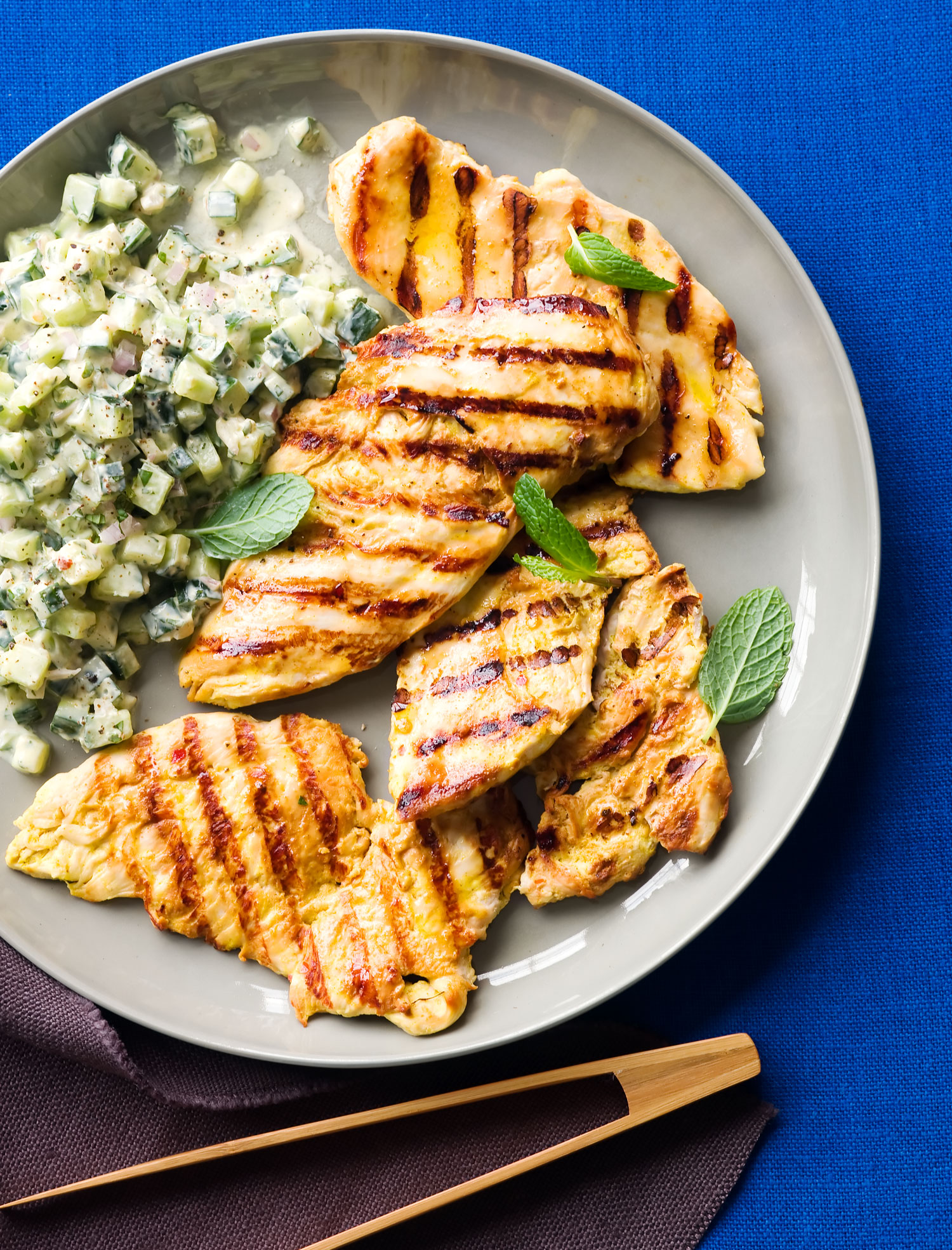 grilled-yogurt-chicken-with-cucumber-salad