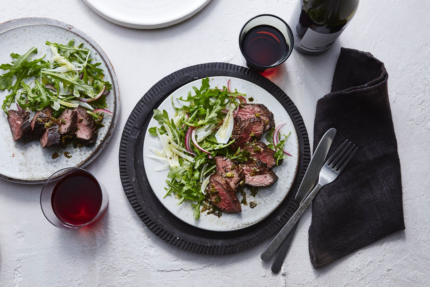 hanger-steak-with-green-garlic-sauce