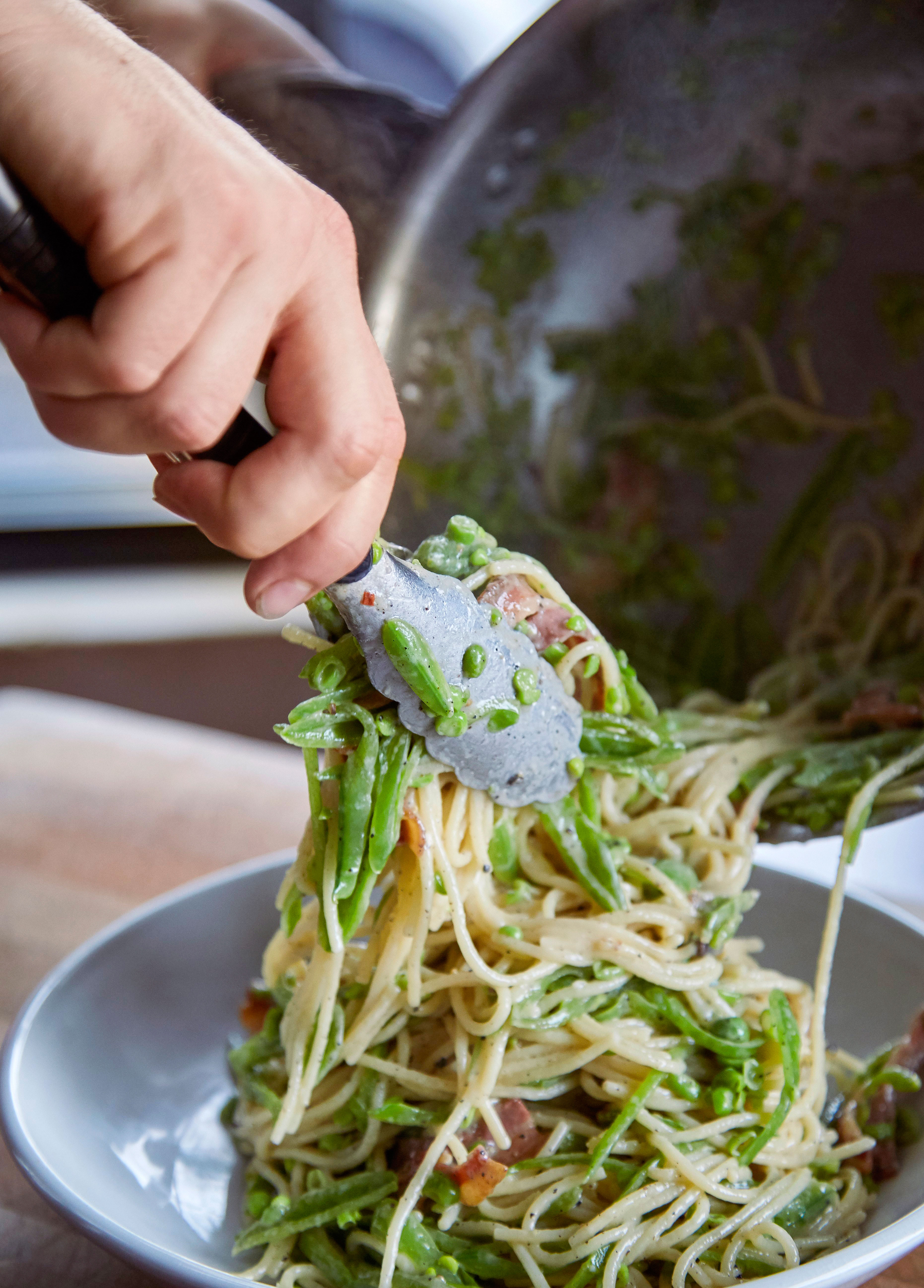 pasta-alla-gricia-with-slivered-sugar-snap-peas