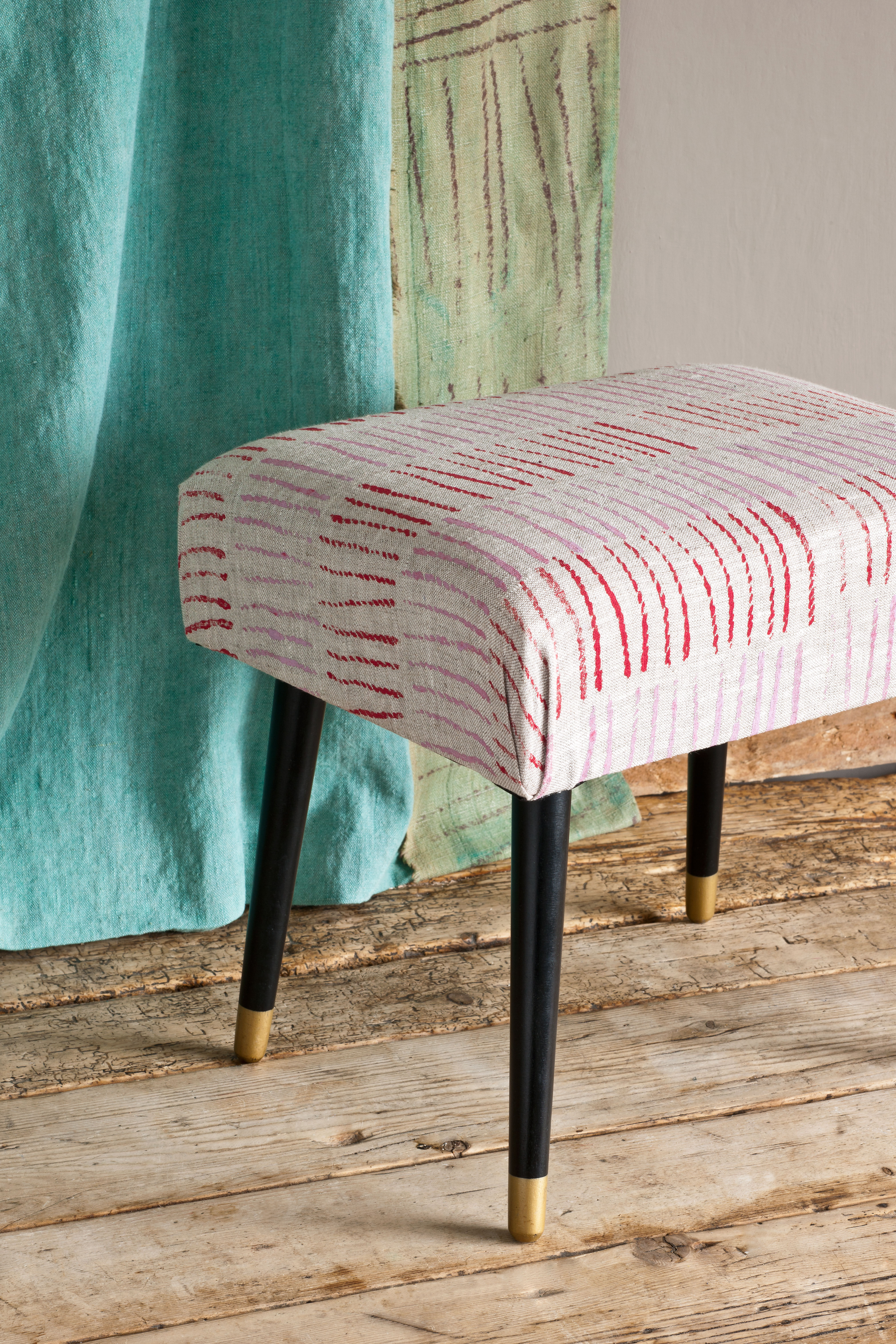 DIY Your Own Hand-Printed Footstool