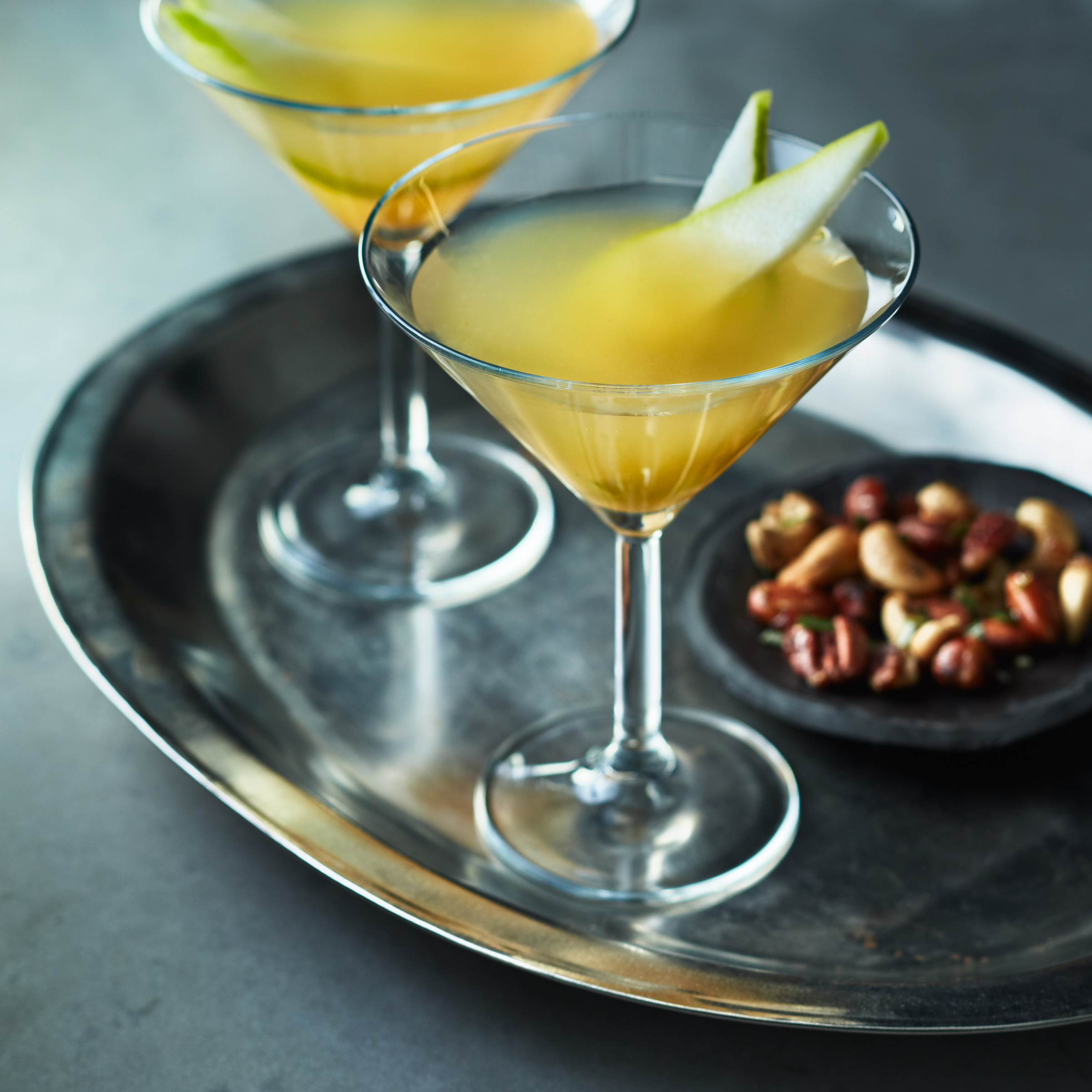 Pear Sidecar with Caramelized Pear and Sage Crostini