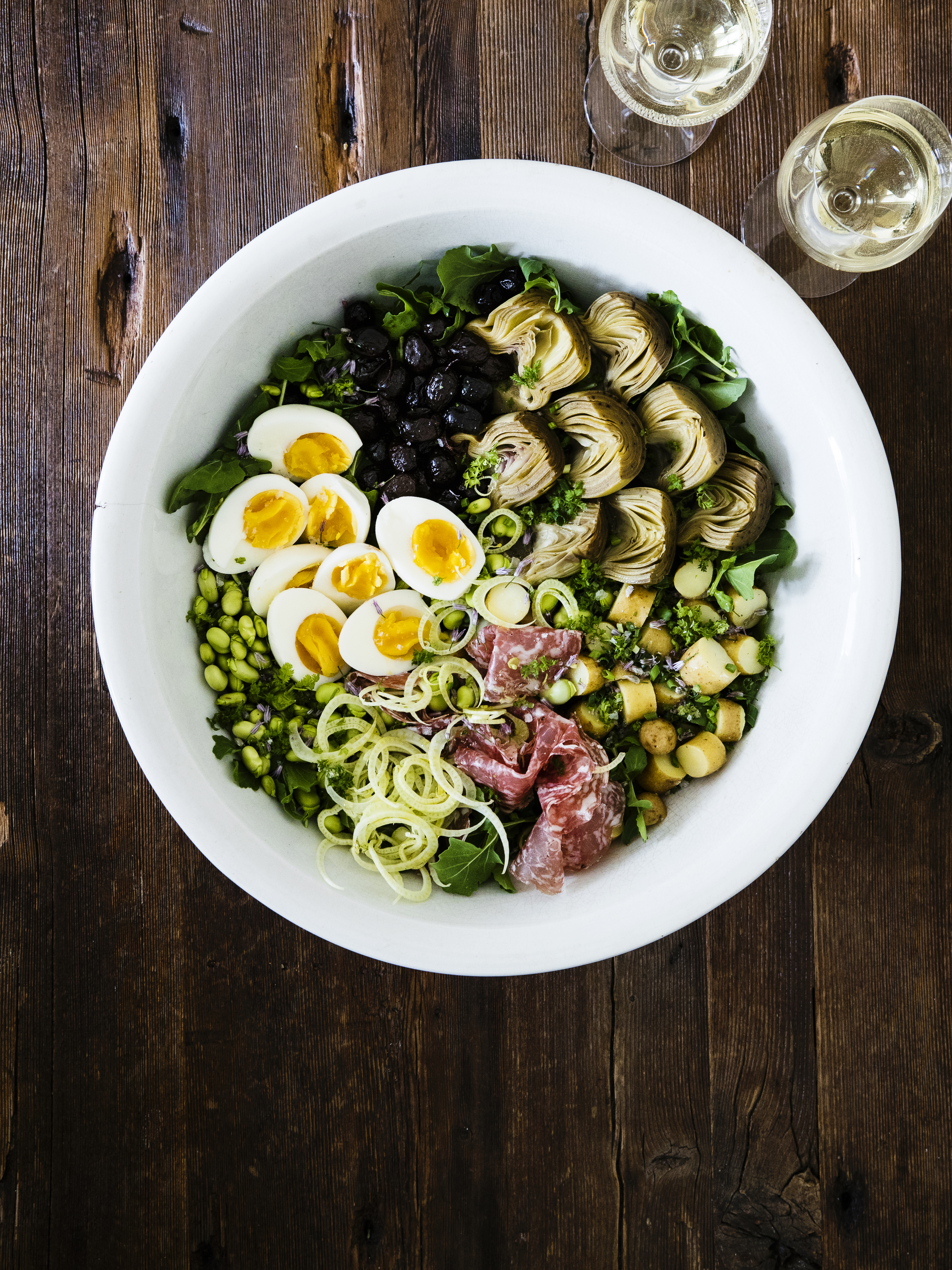 Spring Salads: Composed Mediterranean Salad (0418)