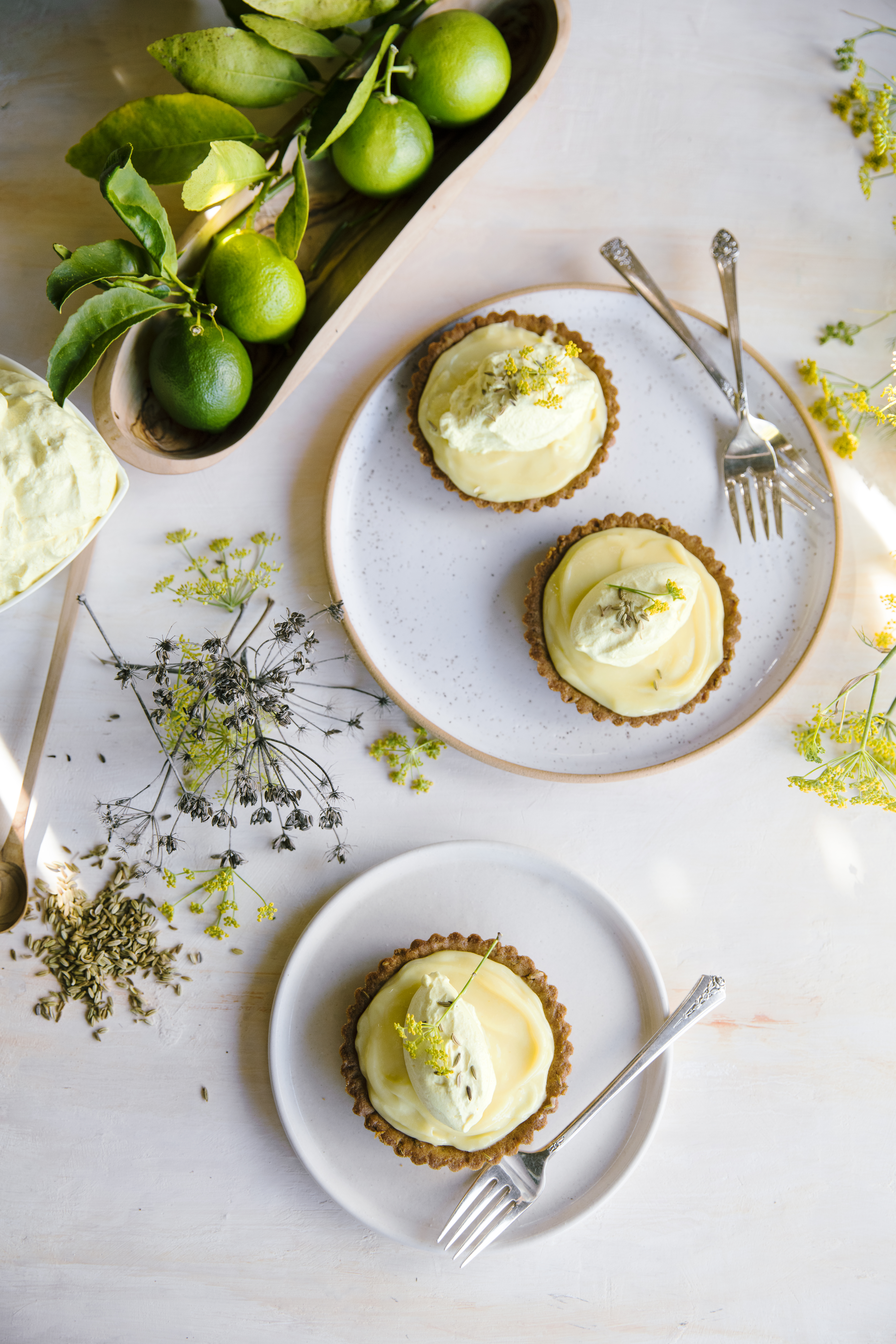 Lime Tartlets with Orange Blossom Cream