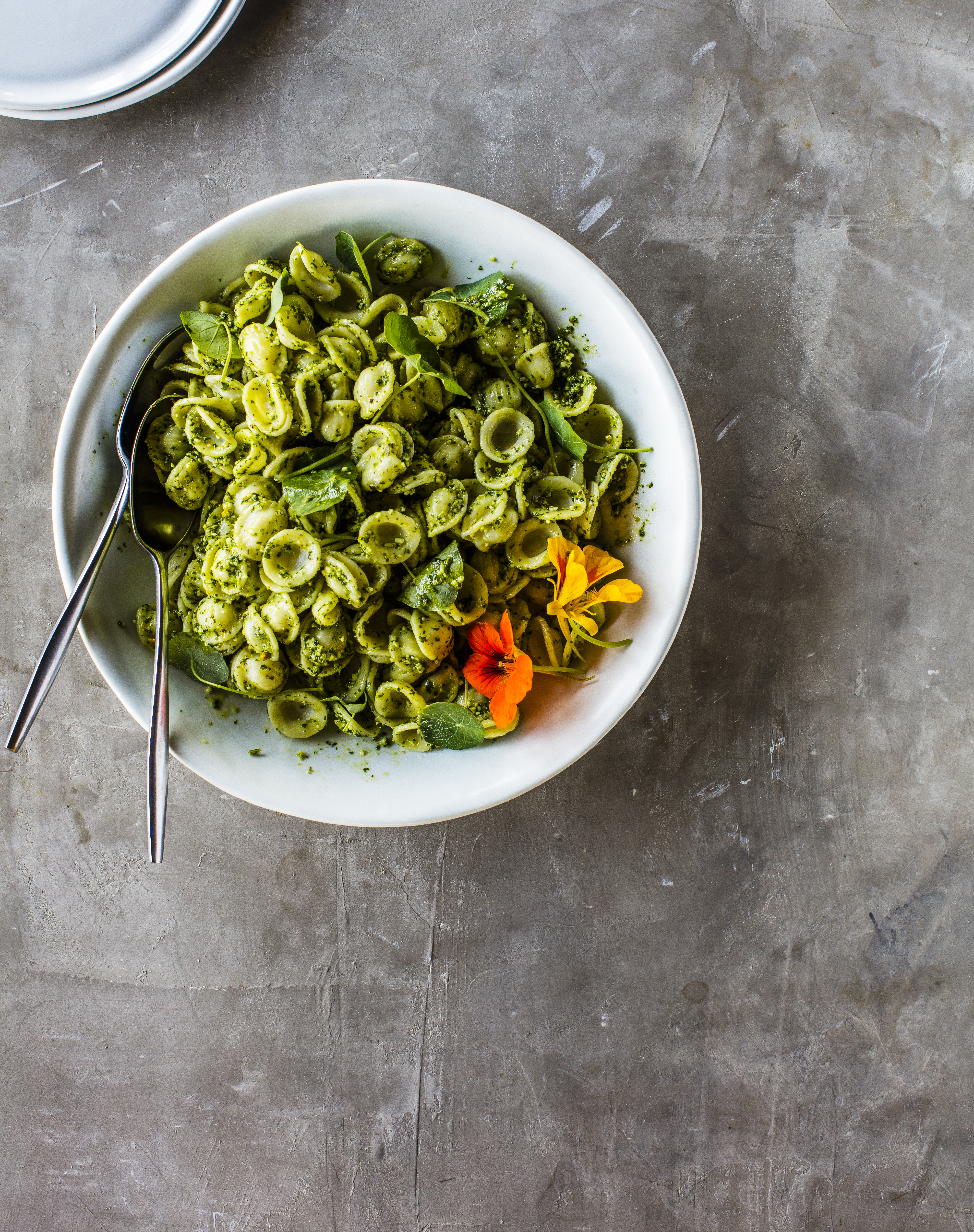 Nasturtium Pesto Pasta
