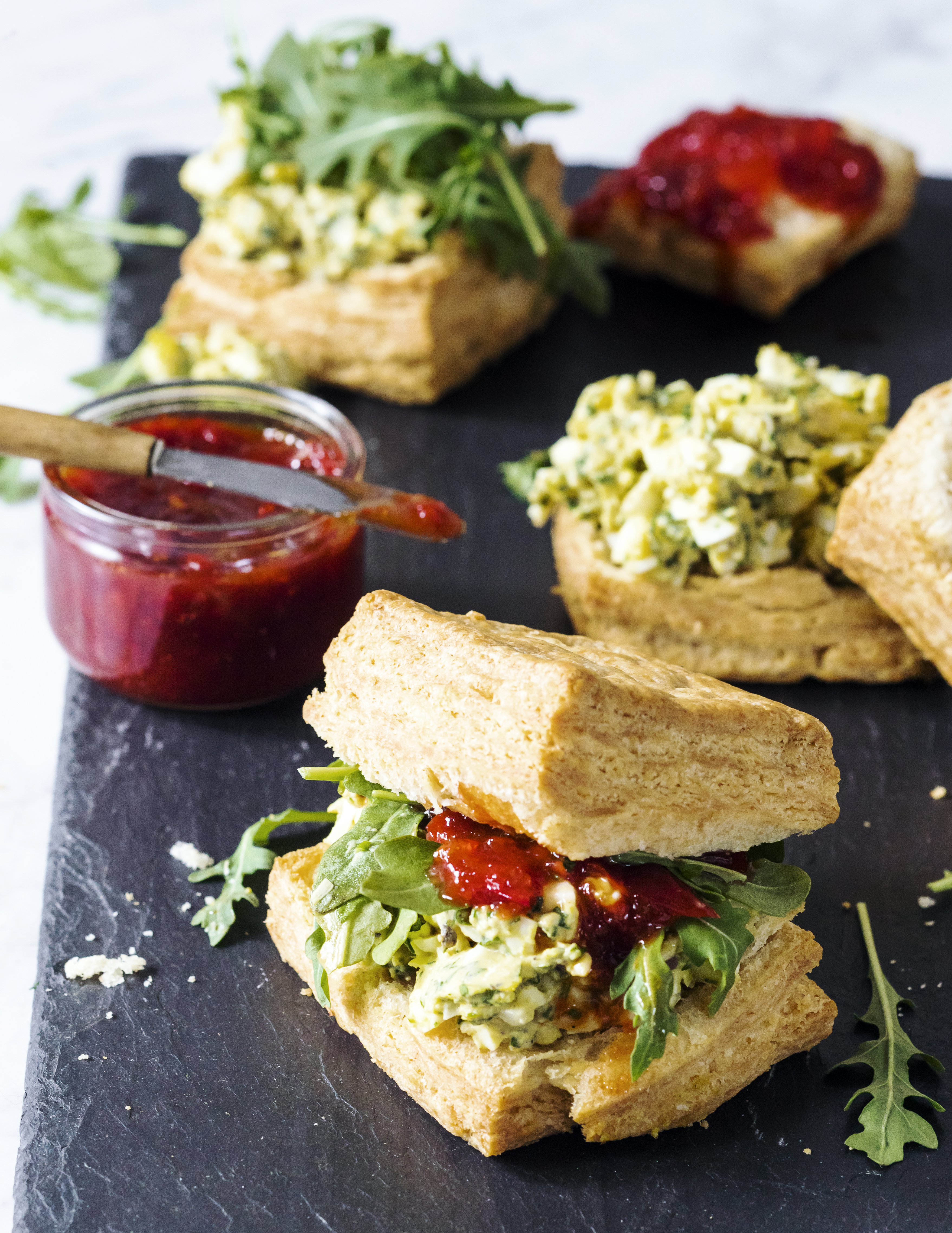 Smashed Egg Salad Sandwiches