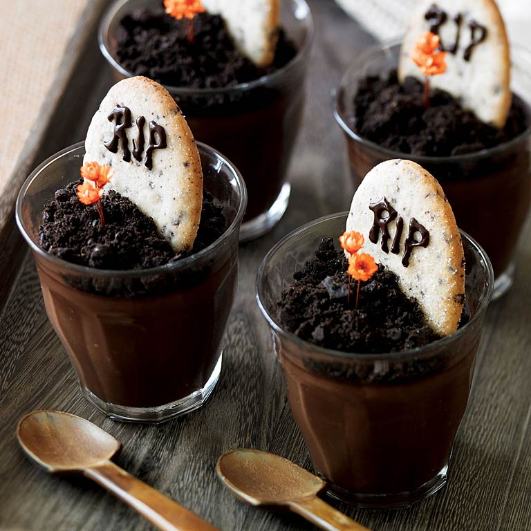 Dark Chocolate Graveyard Pots de Crème