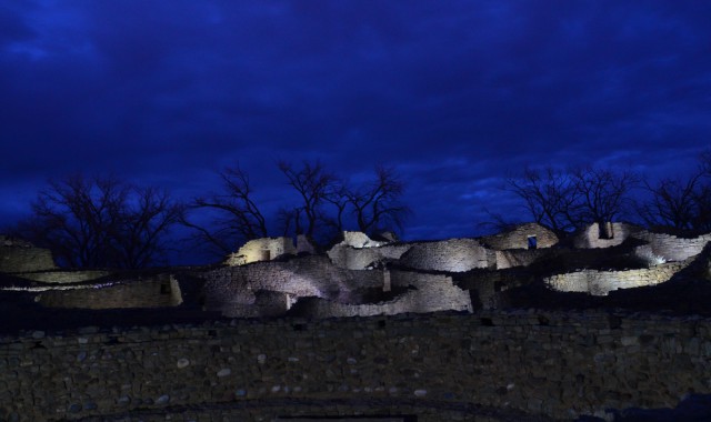 Aztec Ruins: Holiday lights in an ancient setting