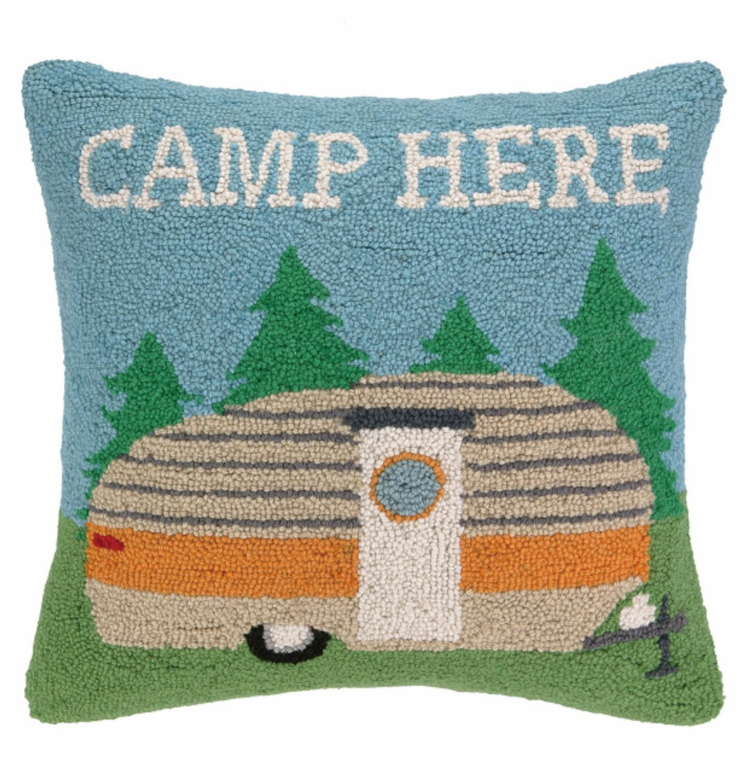 25 days of giveaways: Budd + Finn’s ‘Camp Here’ pillow