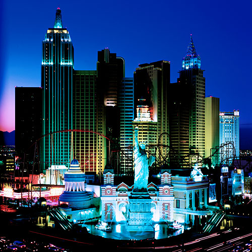 New York New York Hotel Buildings and Marquee in Las Vegas, Nevada