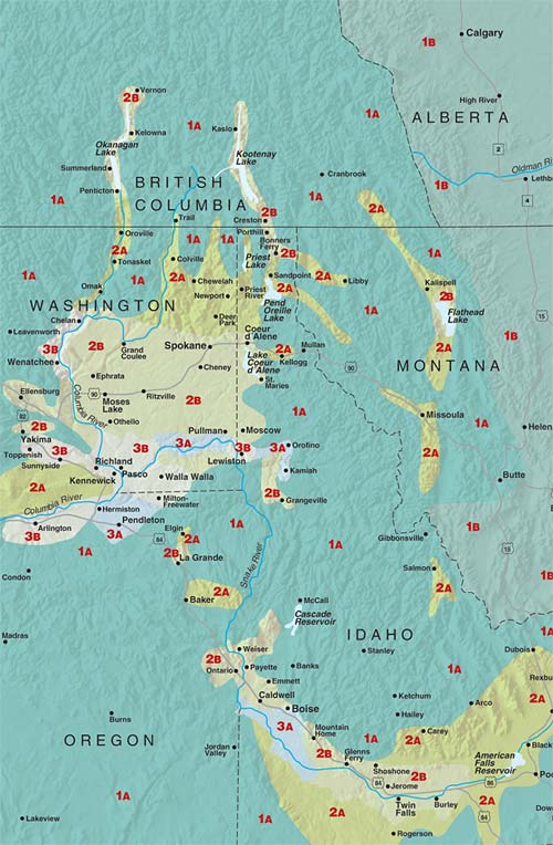 Sunset climate zones: Eastern Washington, Eastern Oregon, and Idaho