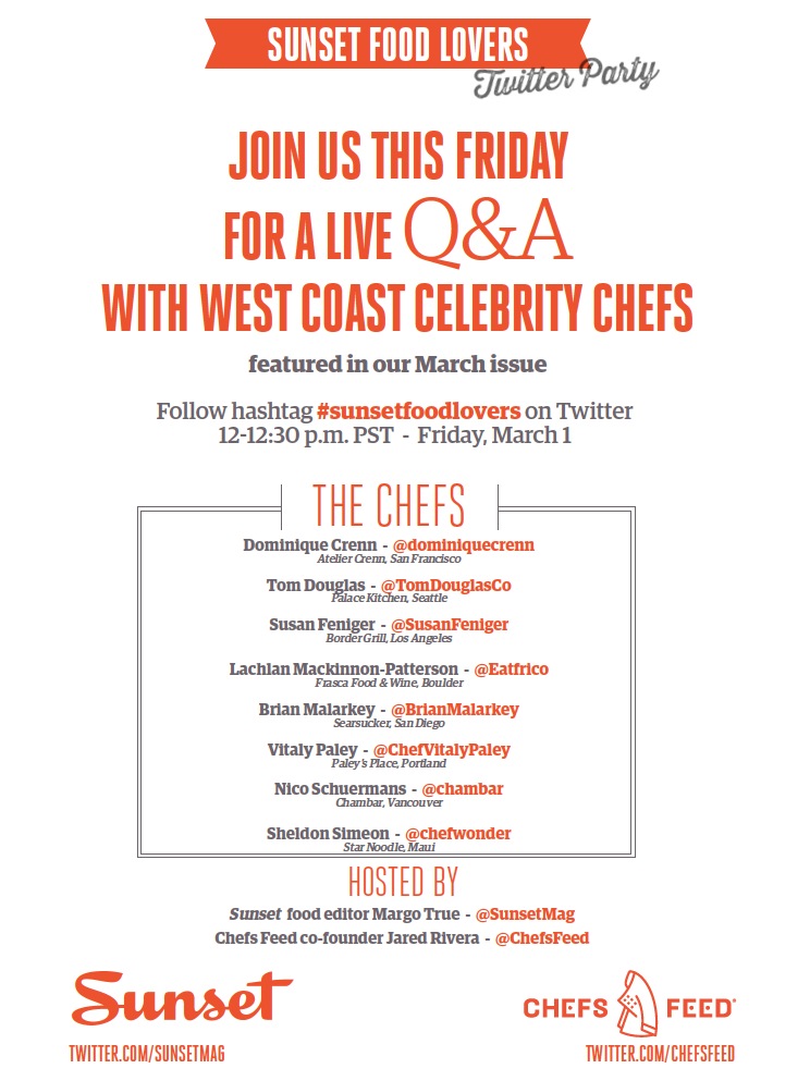Friday: Join the #SunsetFoodLovers Twitter Party!