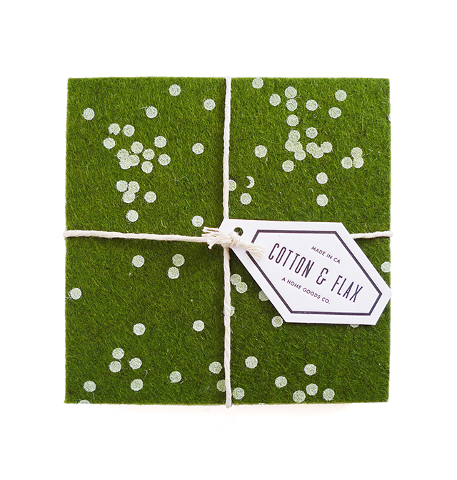 25 days of giveaways: Cotton & Flax’s forest confetti coasters