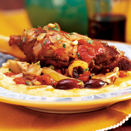 Lamb Shanks with Artichoke Caponata