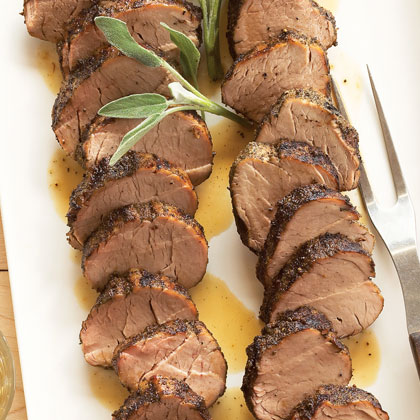 Sage-Rubbed Pork Tenderloins with Sage Butter