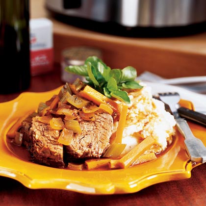 Merlot Pot Roast with Horseradish Smashed Potatoes