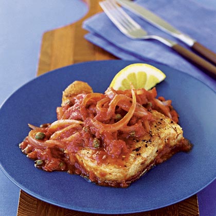 Tuna with Tomato-Caper Sauce