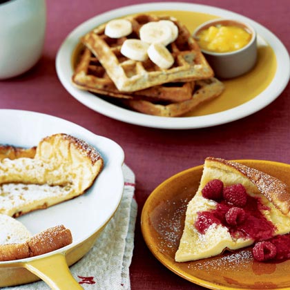 Baked Sunday Pancake with Raspberry Sauce