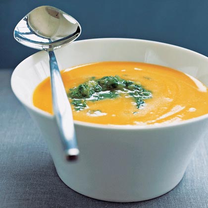 Carrot Soup with Tomatillo Relish