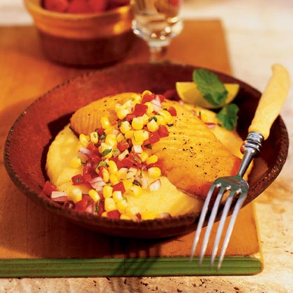 Broiled Salmon with Corn Relish
