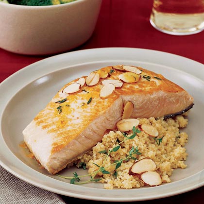 Orange-Seared Salmon with Almonds