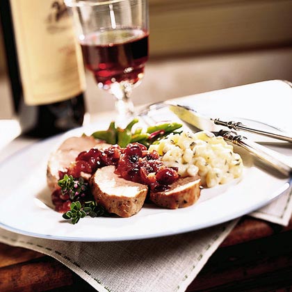 Peppered Pork Tenderloin with Cranberry-Onion Compote