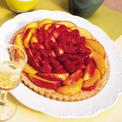 Strawberry-Nectarine Almond Tart