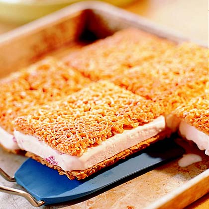 Crunchy Ice Cream-Cookie Sandwiches