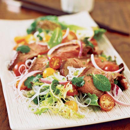 Hot-and-Sour Beef and Rice Noodle Salad