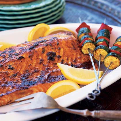 Grilled Salmon with Charmoula