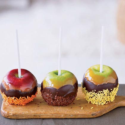 Chocolate Caramel Apples with Sprinkles
