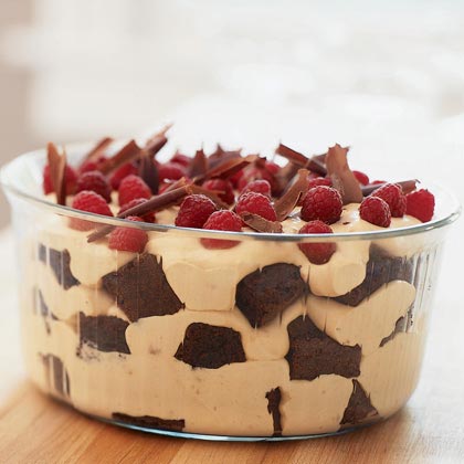 Chocolate-Caramel Trifle with Raspberries