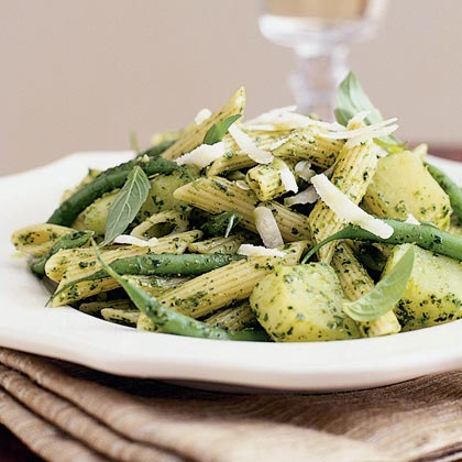 Pesto Penne with Green Beans and Potatoes