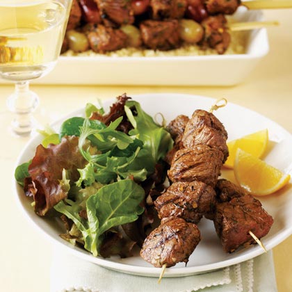 Grilled Lamb Brochettes with Lemon and Dill