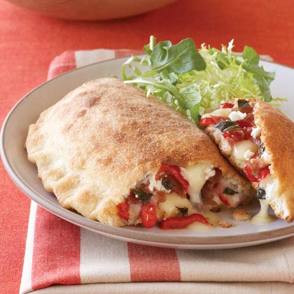 Red Pepper, Fontina, and Prosciutto Calzones