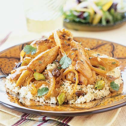 Chicken Tagine with Raisins and Pistachios