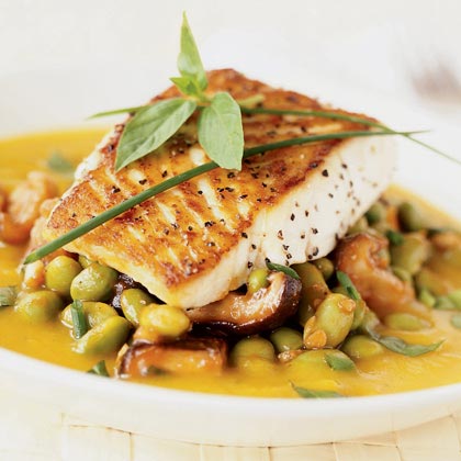 Roasted Fish with Kabocha Coulis